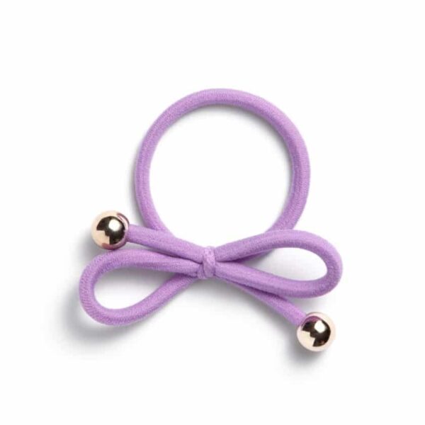 Ia Bon Hair Tie With Gold Bead Lilac