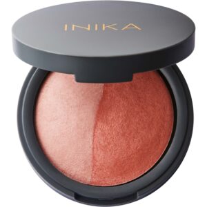 Inika Organic Baked Blush Duo  Burnt Peach