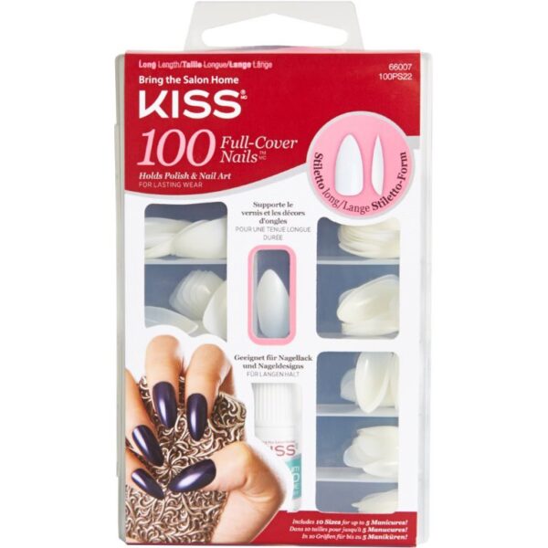 Kiss 100 Nails- FullCover Nails Long Stiletto