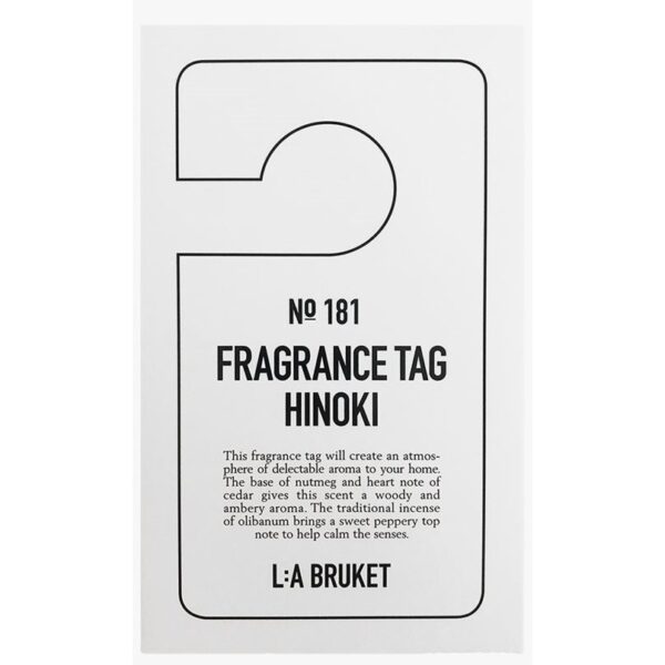 L:a Bruket Fragrance tag Hinoki