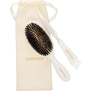 Lenoites Hair Brush Wild Boar with pouch and cleaner tool