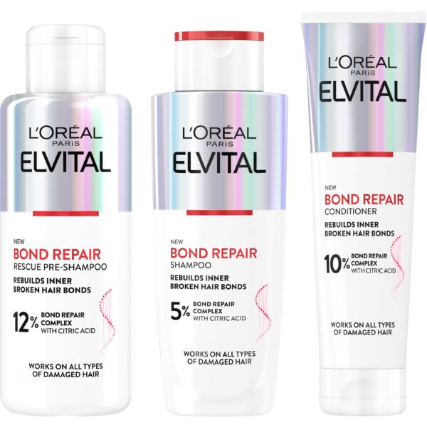 Loreal Paris Elvital Bond Repair Haircare Trinome Kit- Pre-Shampoo + S