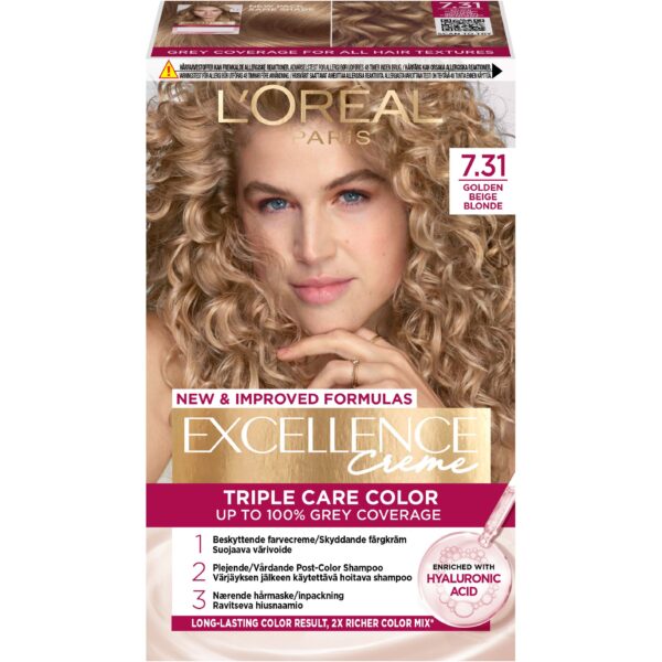 Loreal Paris Excellence Crème Triple Care Color 7.31 Golden Beige Blon