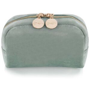 LULU&apos;S ACCESSORIES Cosmetic Bag Small Velvet Mint