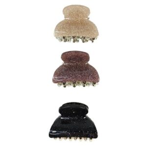 By Lyko 3 Pack Hair Clips with Glitter Brown