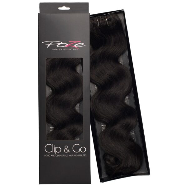 Poze Hairextensions Poze clip &go standa d Wavy 55 cm  7 deler 1B Midn