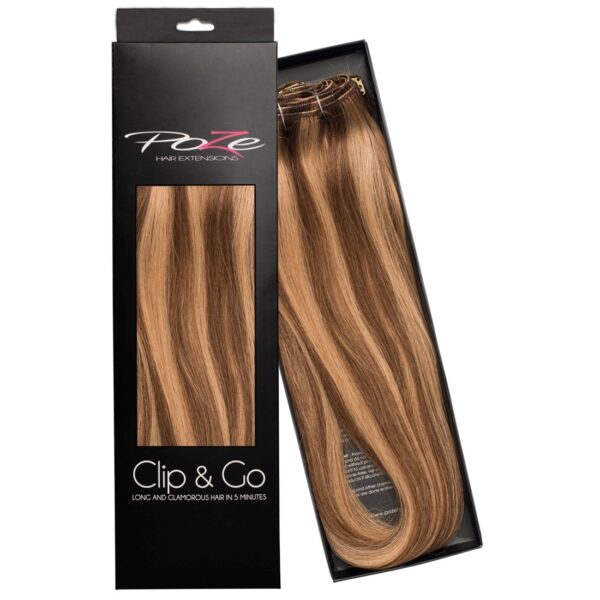 Poze Hairextensions Poze Clip&Go Løshår Ekte 10B/7BN SanBrwn Mix7 dele