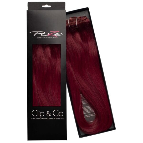 Poze Hairextensions Poze Clip&Go Løshår Ekte 5RV Red Passion 7 deler/s