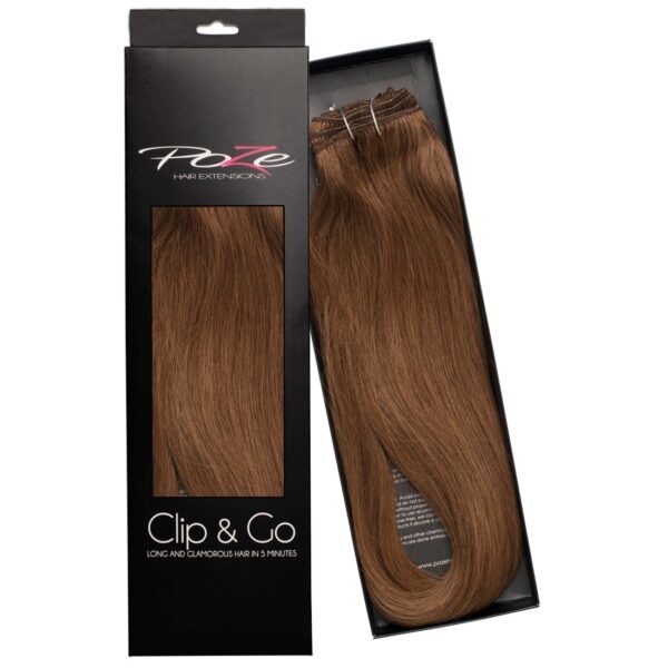 Poze Hairextensions Poze Clip&Go Løshår Ekte 7BN Mocca Brown 7 deler/s