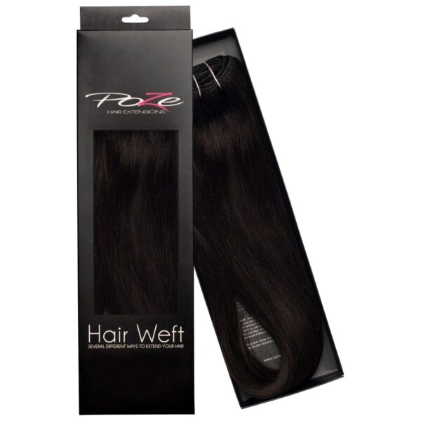 Poze Hairextensions Poze Hårremse Ekte 1B Midnight Brown 50cm