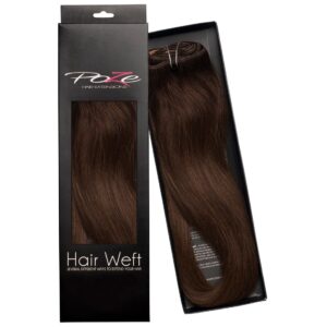 Poze Hairextensions Poze Hårremse Ekte 4B Chocolate Brown 50cm