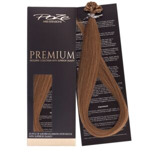 Poze Hairextensions Poze Keratin Premium Extensions 8B Light Brown 20