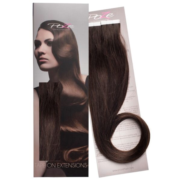 Poze Hairextensions Poze Tape On Extensi ons 2B Dark Espresso Brown 4