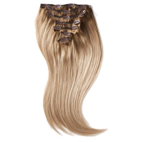 Rapunzel of Sweden Clip-on set 7 pieces 60 cm Brown Ash Blonde Balayag