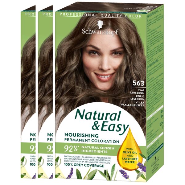 Schwarzkopf Natural&Easy 563 Sval Ljusbrun 3-pack