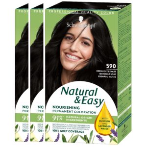 Schwarzkopf Natural&Easy 590 Ebenholts Svart 3-pack