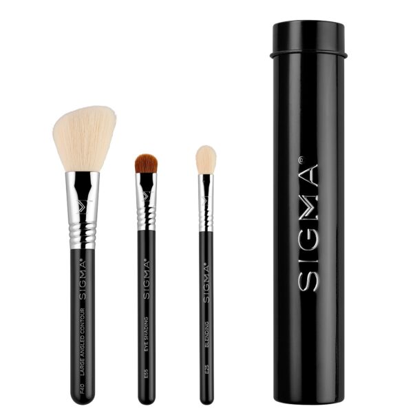 Sigma Beauty Essential Trio Brush Set  Black