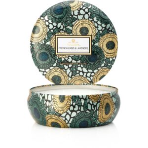 Voluspa French Cade & Lavender 3-Wick in Decorative Tin 40h 340 g