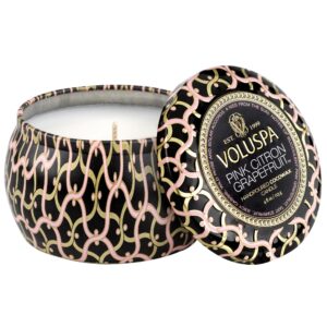 Voluspa Pink Citron Grapefruit Mini Tin Candle 25h