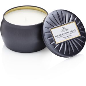 Voluspa Vermeil Makassar Ebony & Peach Decorative Tin Candle 127 g