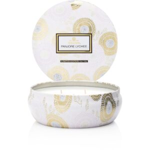 Voluspa Panjore Lychee Japonica 3-Wick in Decorative Tin 40h 340 g