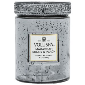 Voluspa Makassar Ebony & Peach Vermeil Mini Glass Jar