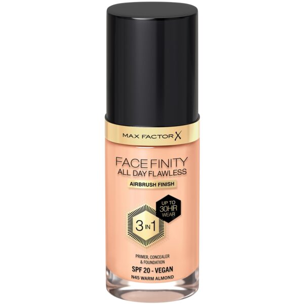 Max Factor Facefinity All Day Flawless 3 In 1 Foundation 45 Warm Almon