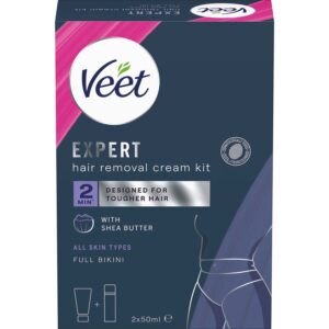 Veet Expert Hair Removal Cream Kit All Skin Types Full Bikini 100 ml