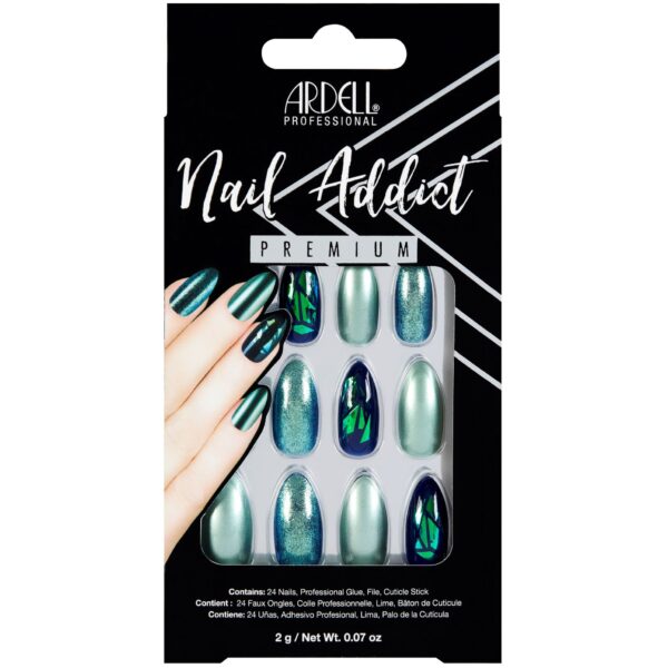 Ardell Nail Addict Green Glitter Chrome