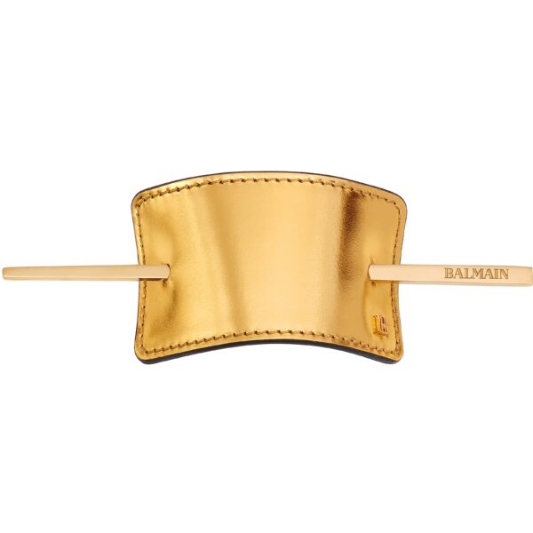 Balmain Hair Barrette Leather Gold