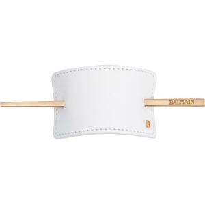 Balmain Hair Barrette Leather White