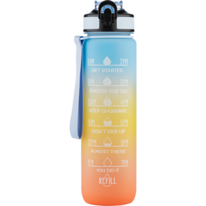 Beauty Rebels Motivational Water Bottle 1 L  Sunrise