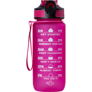 Beauty Rebels Motivational Water Bottle 600 ml Hot Pink