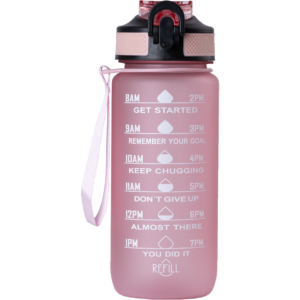 Beauty Rebels Motivational Water Bottle 600 ml Pink