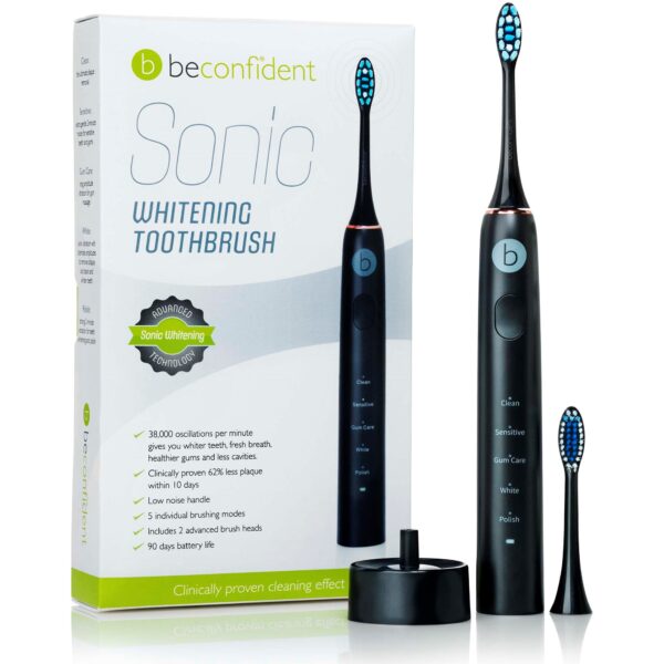 Beconfident Beconfident Sonic Whitening Toothbrush. Black/rose gold