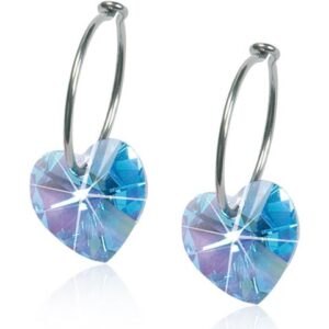 Blomdahl Natural Titanium  Heart Sleeper 14mm Aquamarine