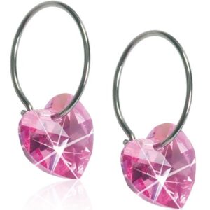 Blomdahl Natural Titanium  Heart Sleeper 14mm Rose