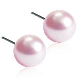 Blomdahl Natural Titanium  Light Rose Pearl 8 mm