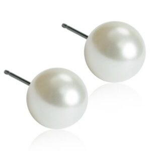 Blomdahl Natural Titanium White Pearl Vit 6 mm