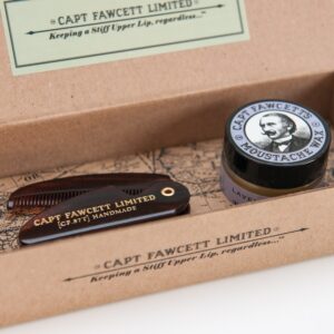 Captain Fawcett Moustache Wax & Folding Comb - Lavender