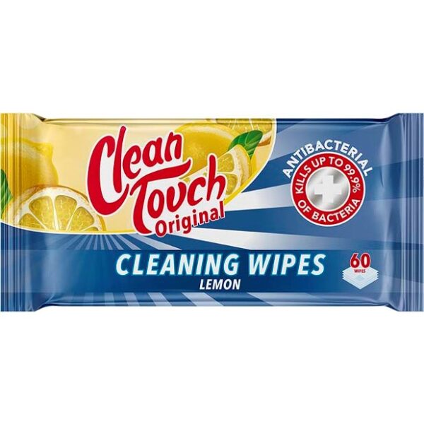 Clean Touch Antibacterial Cleaning Wipes Lemon 60 stk