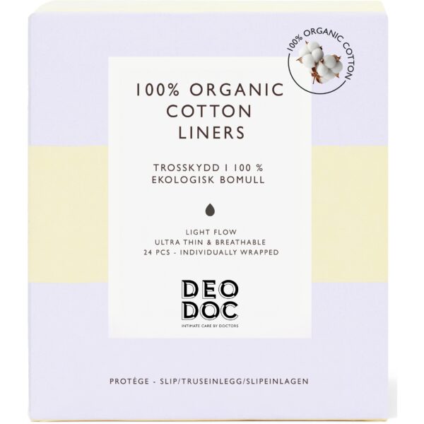 DeoDoc Liners Organic Cotton Individually Wrapped 24 stk