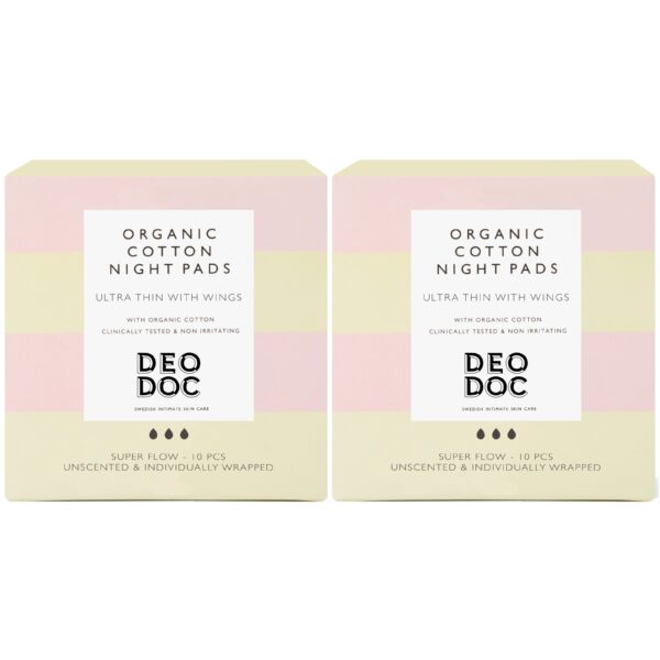 DeoDoc Organic Cotton Night Pad 2 pack