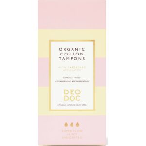 DeoDoc Organic Cotton Tampons Super Flow 14 Pcs