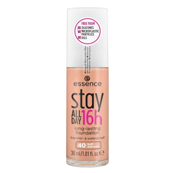 essence stay ALL DAY 16h long-lasting foundation 40 Soft Almond