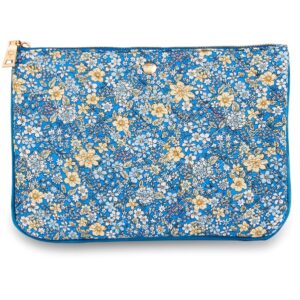 Fan Palm Blue Flower Clutch