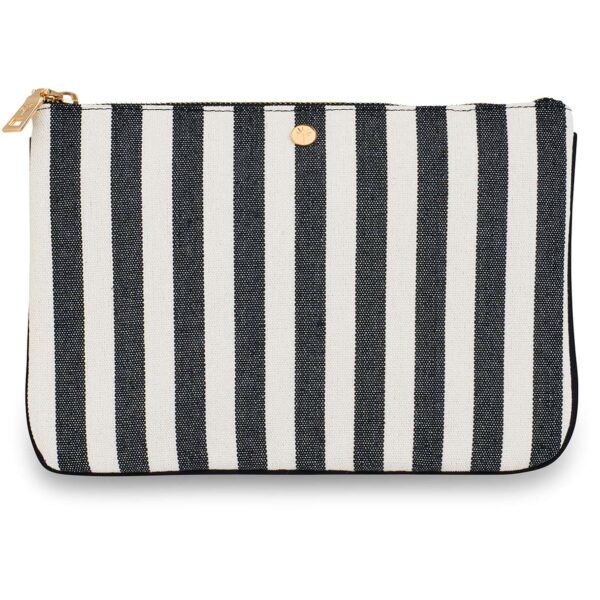 Fan Palm Cotton Stripe Clutch