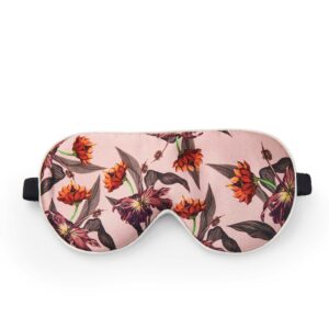 Fan Palm Eye Mask Rose Hibiscus 100% mulberry silk