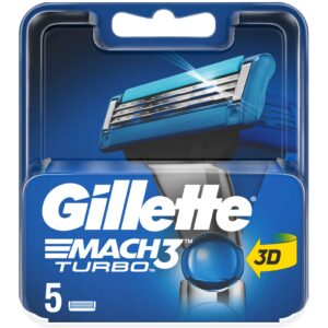 Gillette Mach3 Turbo Men’s Razor Blade Refills 5 stk