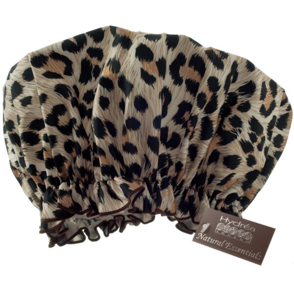 Hydréa London Eco-friendly PEVA Shower Print Design Cap Leopard